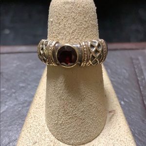 Sterling silver garnet ring